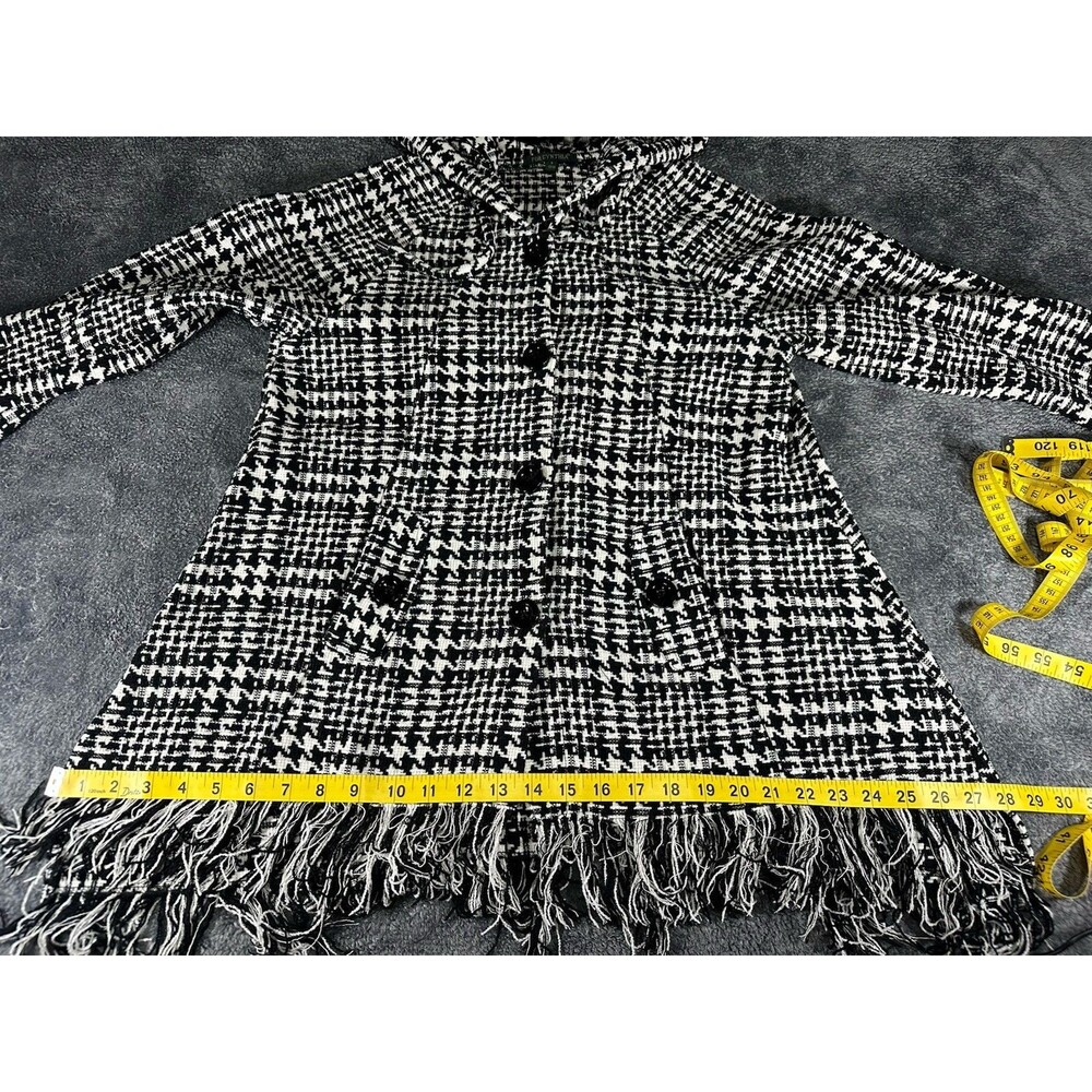 For Cynthia Houndstooth Fringe Jacket Size S - Picture 9 of 16